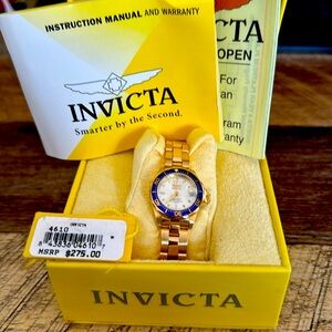 Invicta Pro Diver Gold Diamond Ladies Watch Model 4610